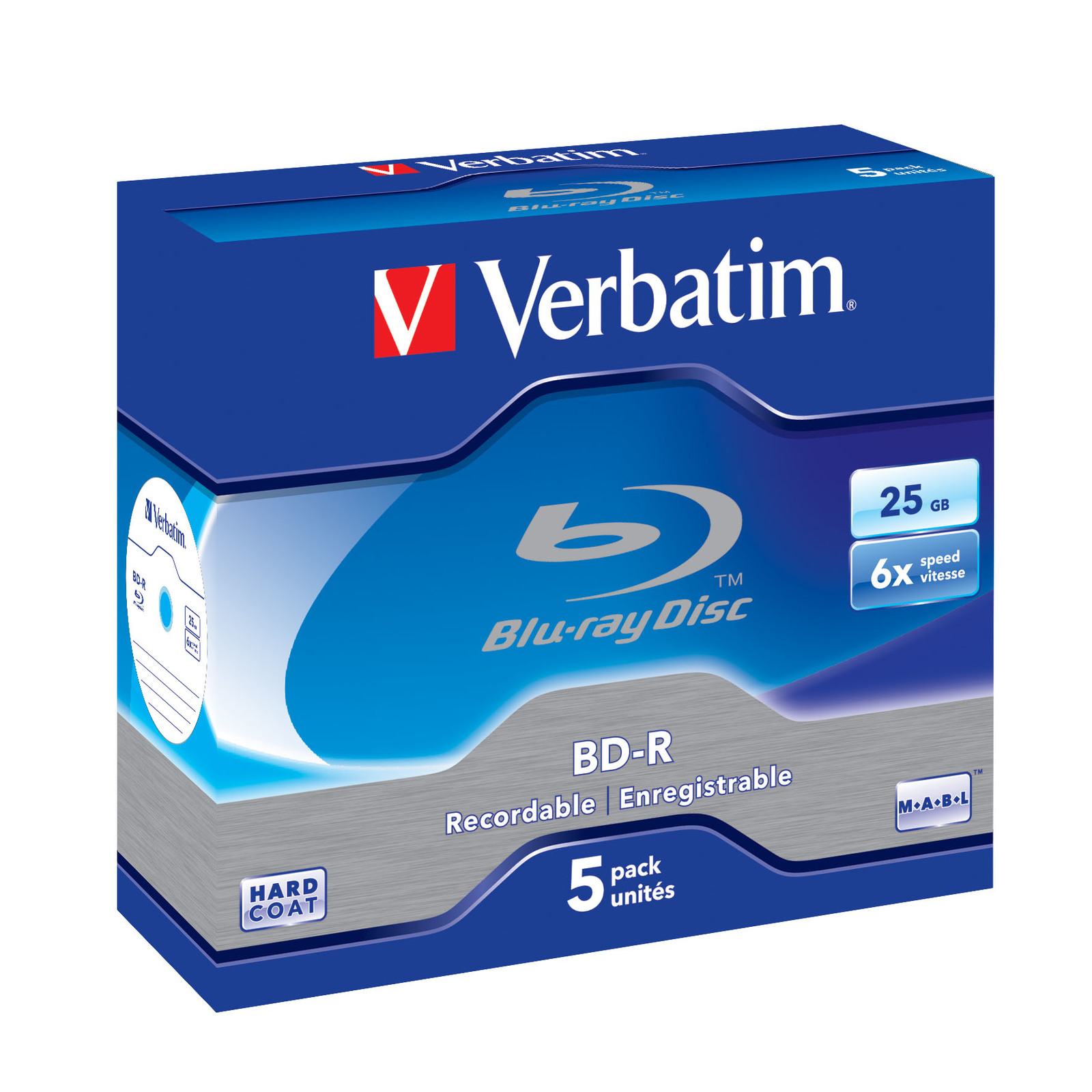 Verbatim 25GB BD-R Blank Blu-ray Disc 6x Speed Jewel Case 43836 (5 Pack) Verbatim 25GB BD-R Blank Blu-ray Disc 6x Speed Jewel Case 43836 (5 Pack)